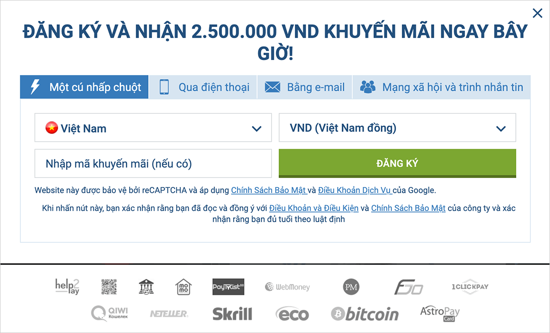 Đăng ký 1XBET